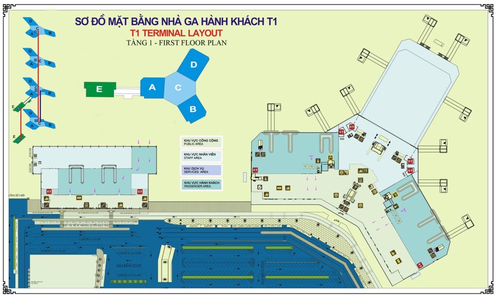 內排機場T1航廈示意圖-1樓