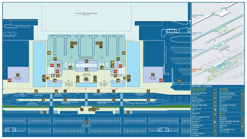 內排T2機場示意圖-1樓