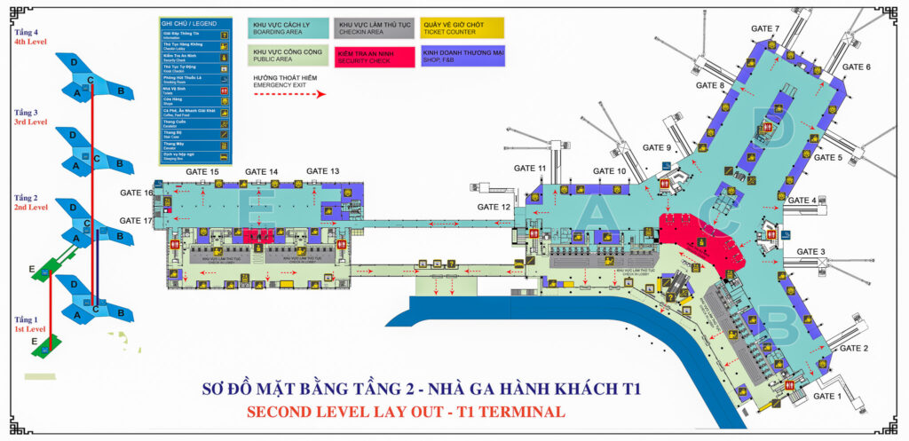 內排機場T1航廈示意圖-2樓