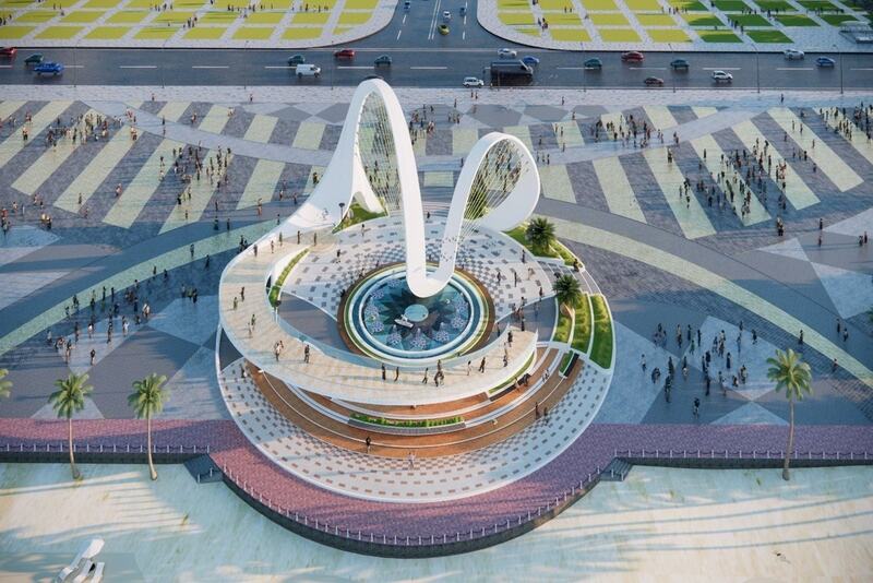 頭頓後灘垂雲廣場地標建築的整體設計景觀