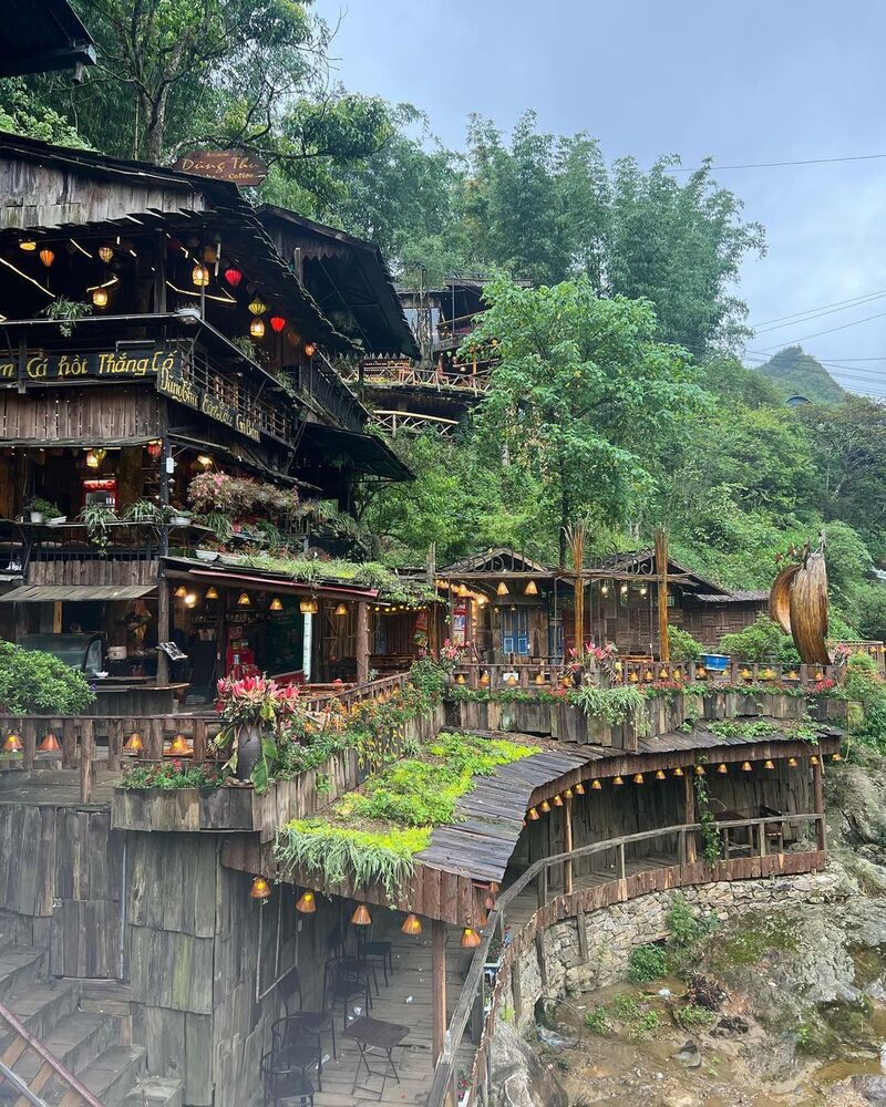 貓貓村詩意盎然的茅草小屋風光