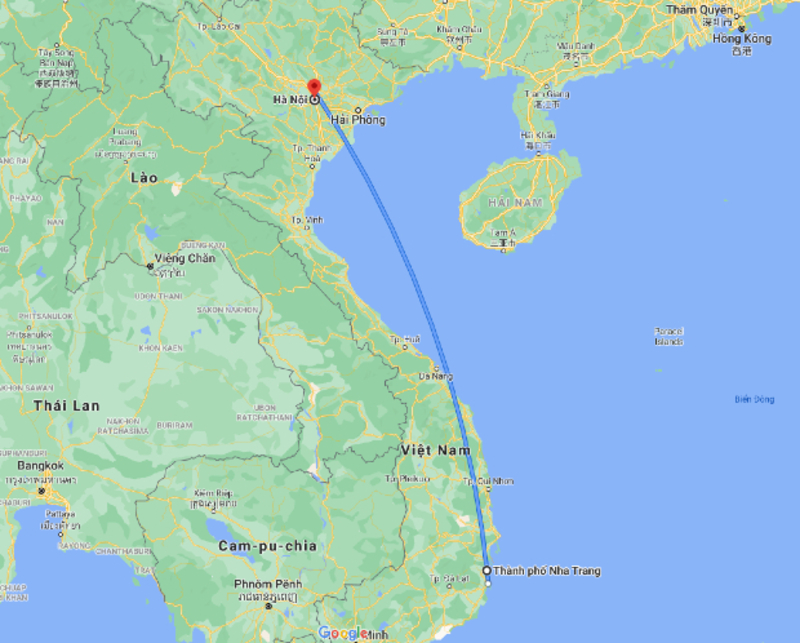 河內與芽莊相距約1,280公里,是越南最熱門的跨區旅遊路線之一。